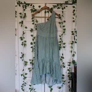 One Shoulder Striped Dress